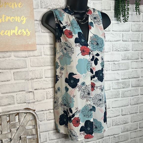 Van Heusen Floral Tunic Tank Top Boho Hippie Size Small - Picture 1 of 6
